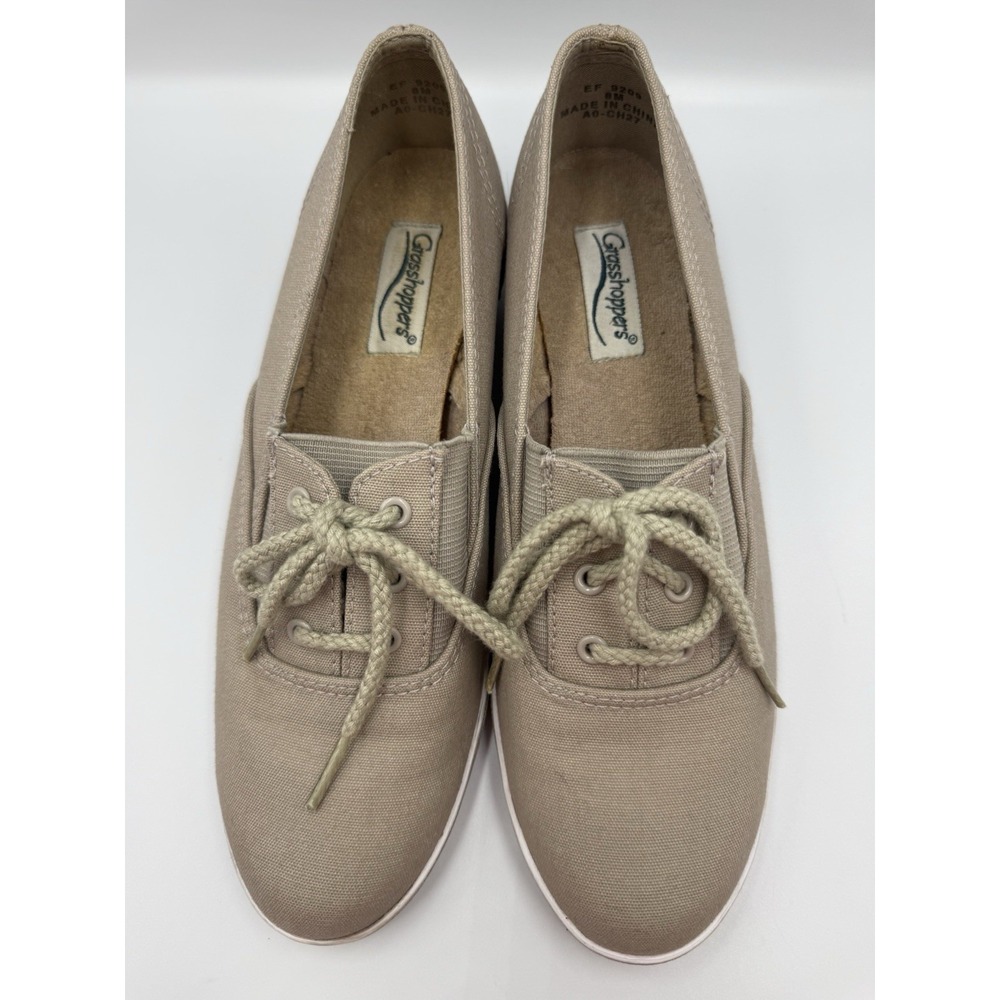 Grasshoppers‎ Womens Beige Canvas Lace Up Casual Sneakers Size 8M